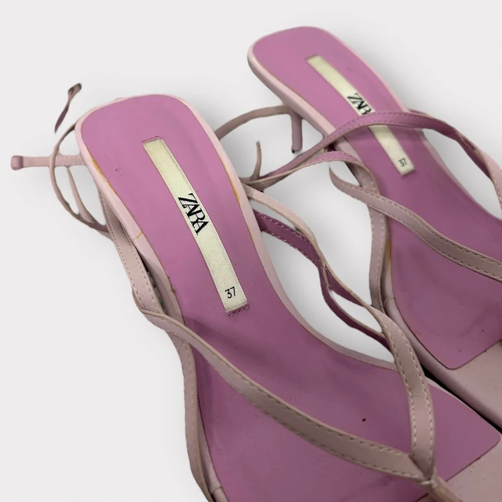 Zara Lilac strappy kitten heels - Picture 6 of 7
